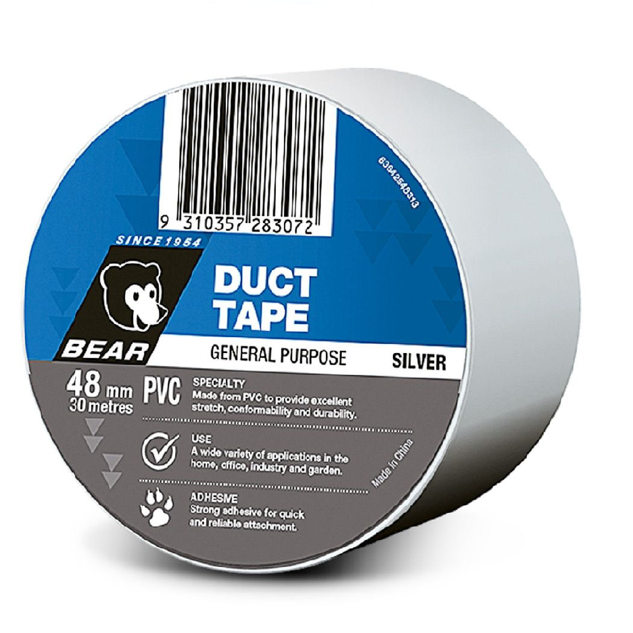 BEAR General Purpose PVC DUCT Tape GREY 48MM X 30M